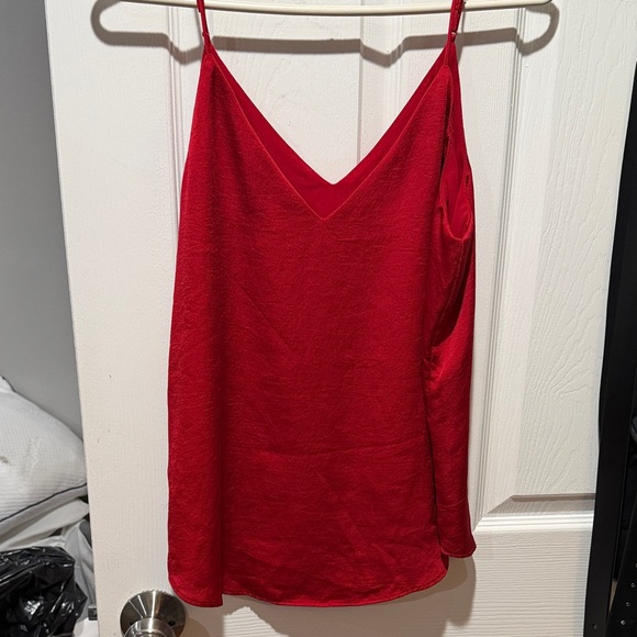 Express Tops - Express Red V-Neck Satin Cami